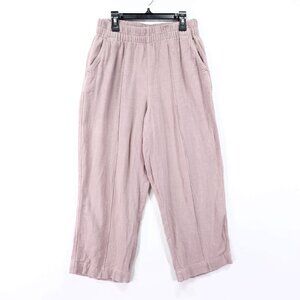Madewell Breezewoven Pull On High Rise Pants Womens Medium Linen Pink